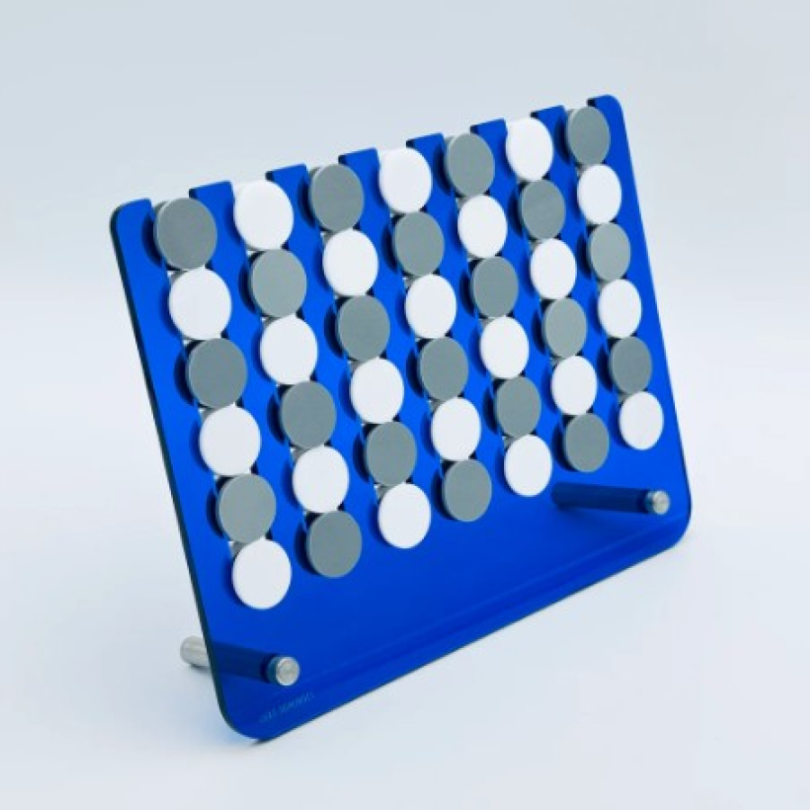 Connect Four Blue Board with Grey and White Pieces