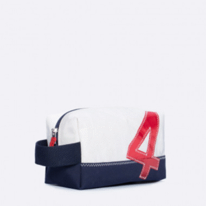 recycled sailcloth dopp kit bag with number 4