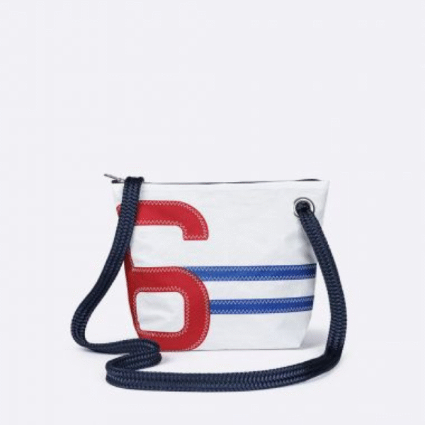 Recycled Sailcloth Cross Body bag with number 6