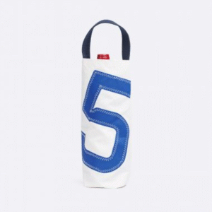 recycled sailcloth wine bag with number 5