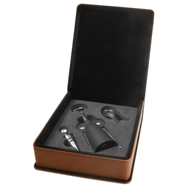 wine tool kit in dark brown
