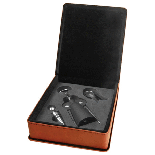 Wine tool kit in rawhide