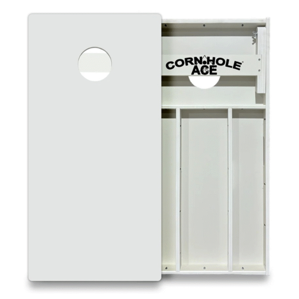 White Waterproof Cornhole Board Set Front and Back