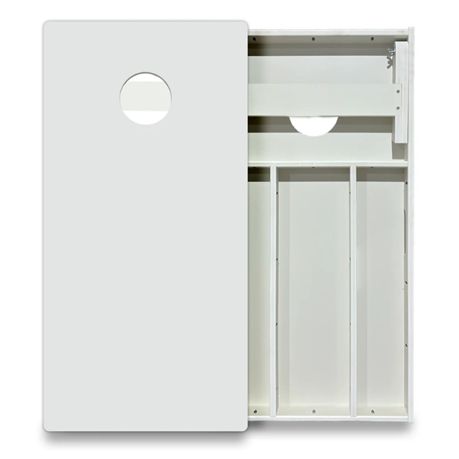 White Waterproof Cornhole Board Set Front and Back