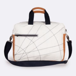 Recycled sailcloth briefcase front view