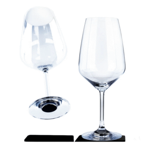 Set of Magnetic Crystal Glasses for Wine with Metal Coasters