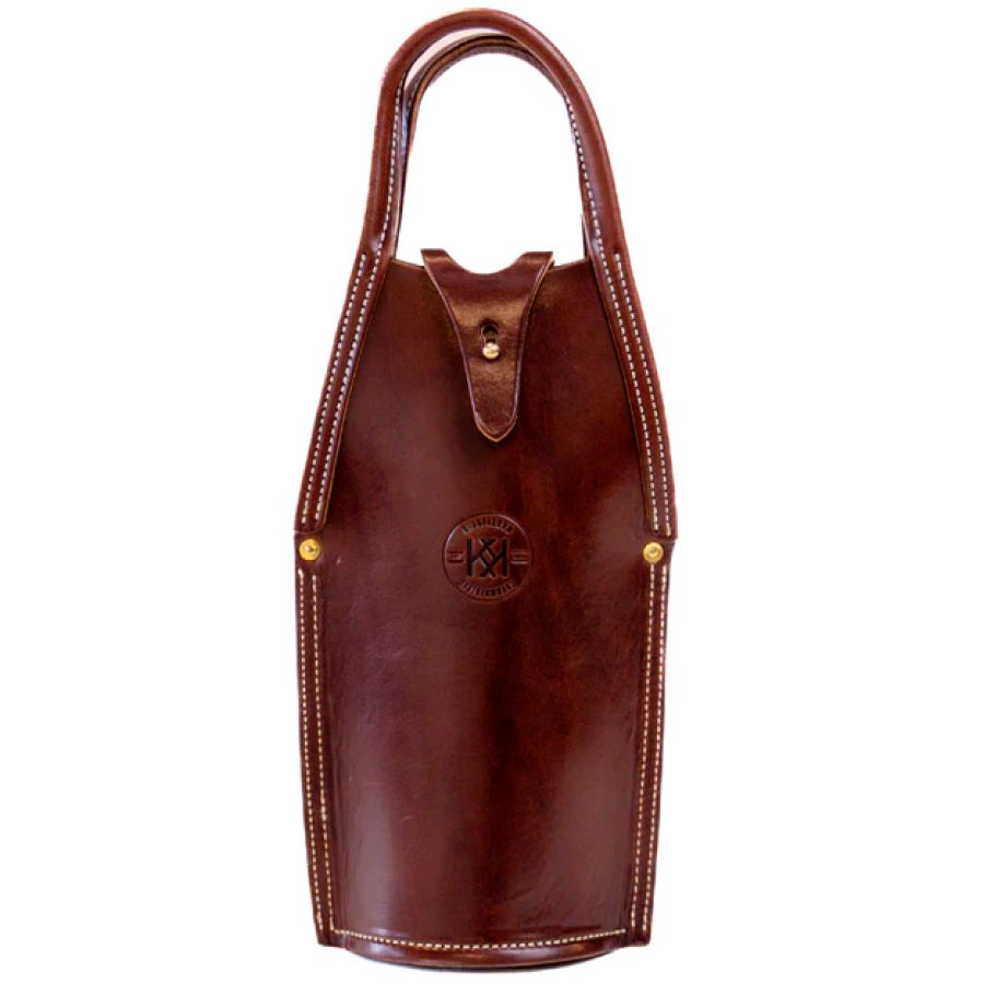 Single Barrel Leather Wine Tote Back View