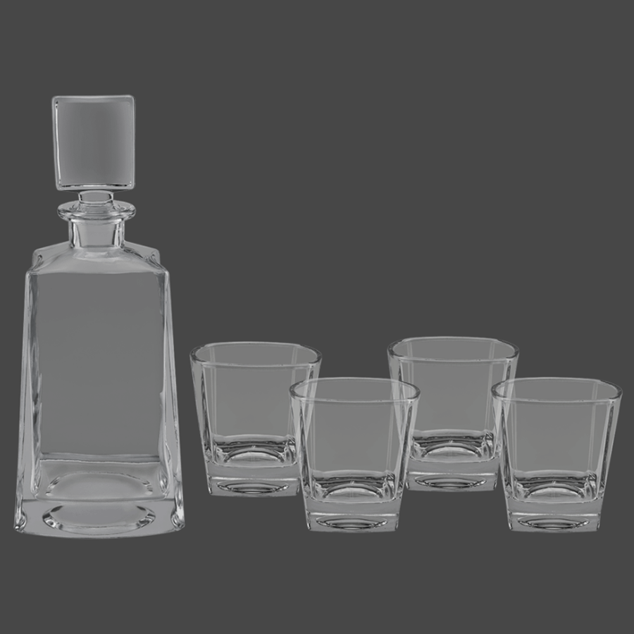 Tequila Decanter with four 8oz glasses