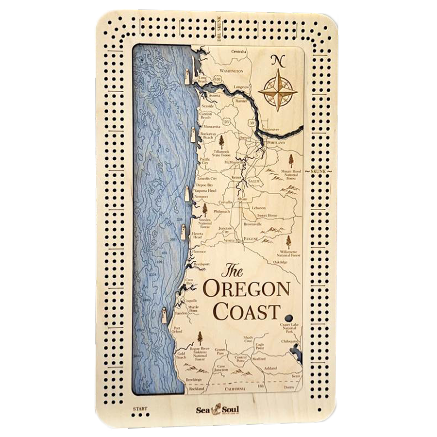 13inch by 24inch rectangular cribbage game board