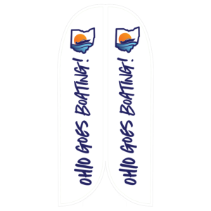 15 Foot feather Flag with Ohio Goes Boating Text