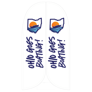 9 Foot feather Flag with Ohio Goes Boating Text